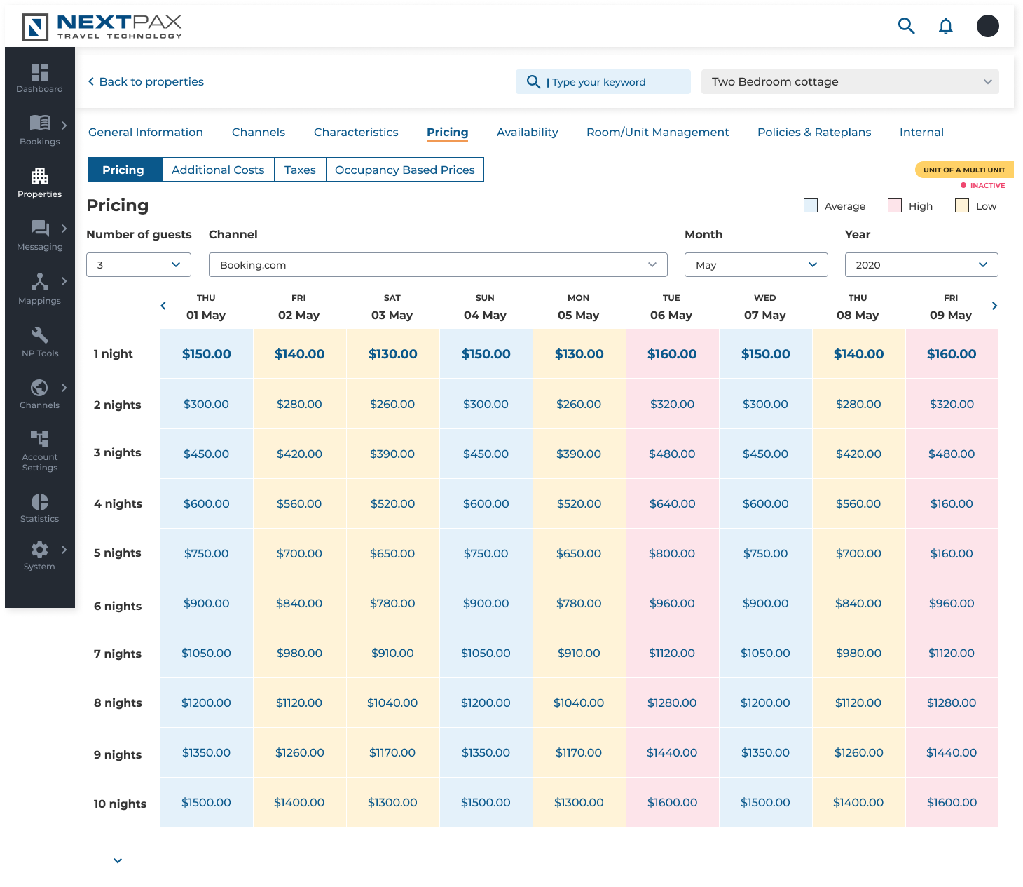 screenshot of NextPax Channel Management System